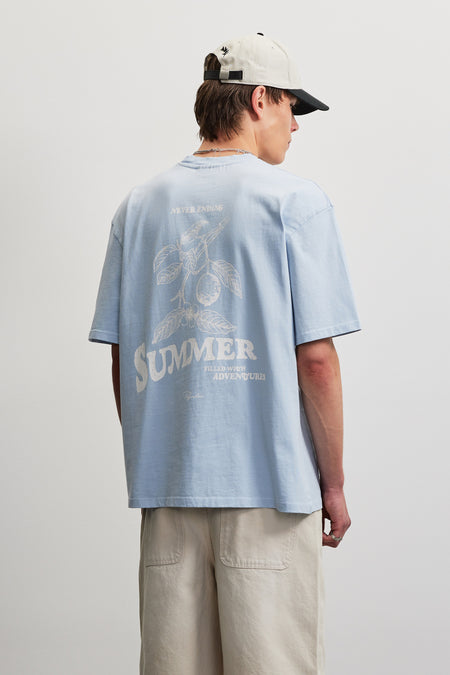Caberry Oversized Tee Washed Ocean Blue