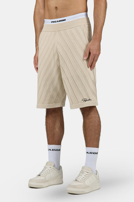 Canva Knit Shorts Light Beige