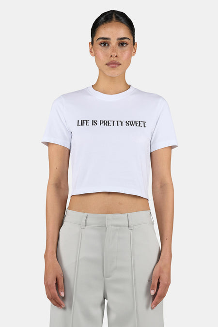 Tinca Cropped Baby Tee White