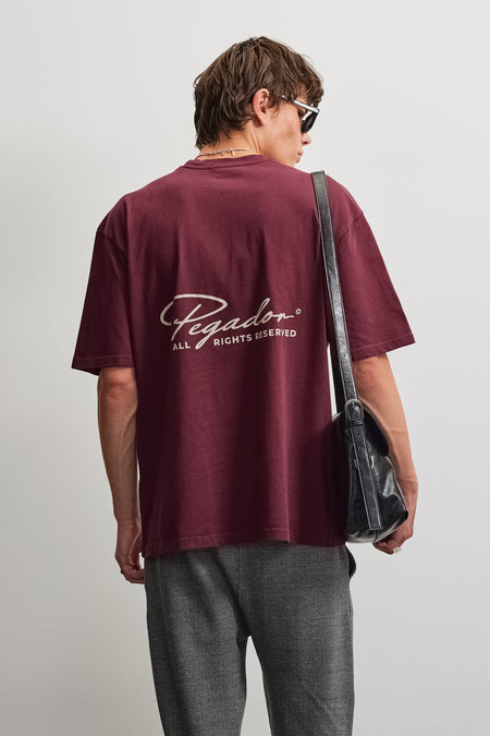 Pike Oversized Tee Washed Dark Red