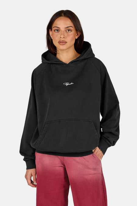 Jurti Oversized Raglan Hoodie Vintage Black