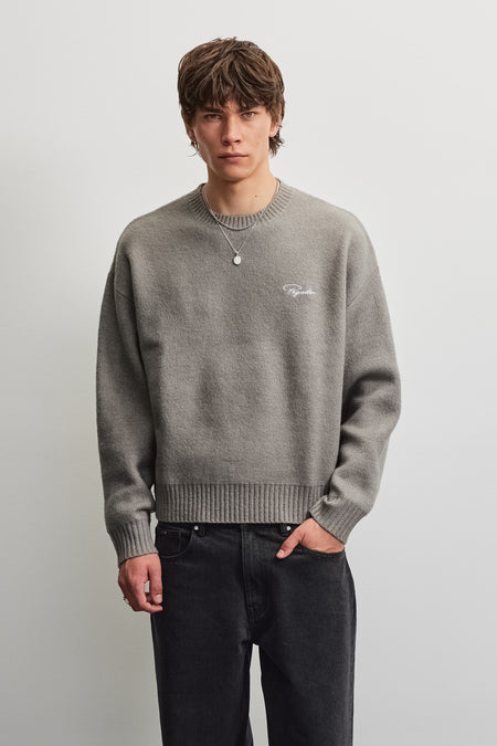 Signar Oversized Knit Sweater Grey