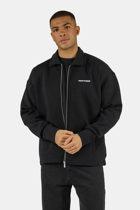 Tate Structured Zip Up Overshirt Black