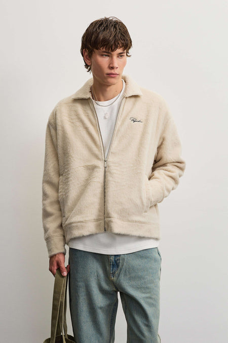 Teros Furry Flannel Overshirt Stone