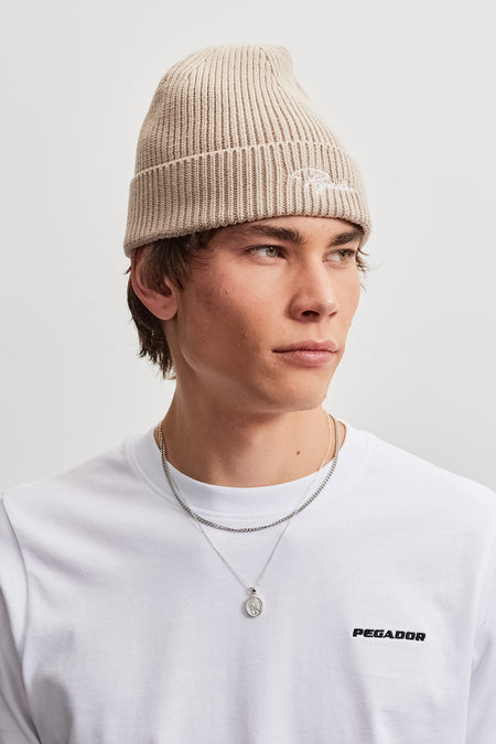 Signar Heavy Knit Beanie Beige