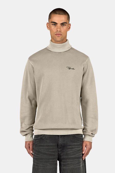 Signar Rib Turtleneck Vintage Rock Grey