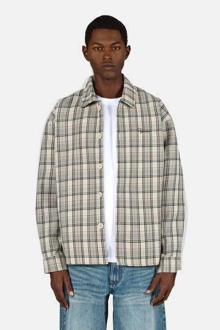 Rupit Waffle Structured Shirt Cozy Beige Black