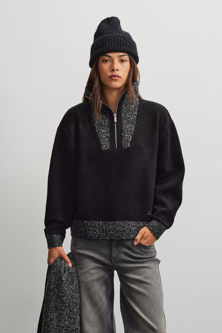 Pescara Knit Halfzip Black