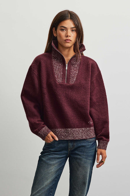 Pescara Knit Halfzip Dark Red