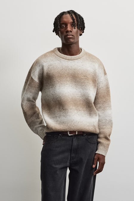 Deventer Oversized Space Dyed Knit Sweater Beige
