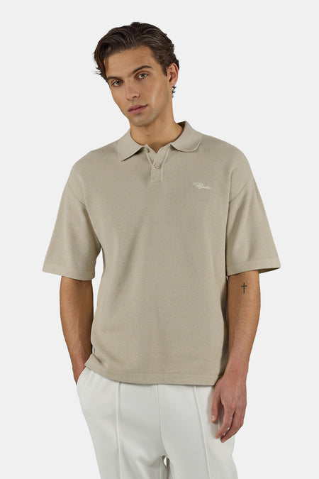 Zermatt Pique Knit Polo Khaki Beige