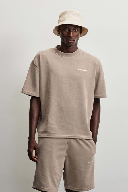 Lagos Oversized Soft Rib Tee Warm Taupe