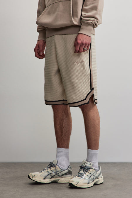 Signar Waffle Basketball Shorts Cream