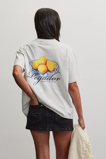 Mdina Heavy Oversized Tee Cloud Grey Melange