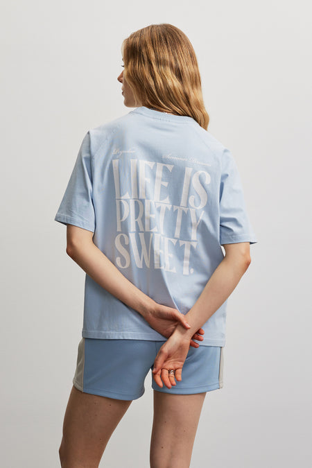 Mogarraz Heavy Oversized Raglan Tee Washed Ocean Blue