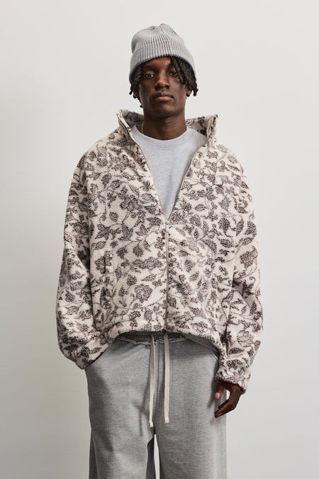 Mikkeli Oversized Teddy Jacket Cream Deep Brown