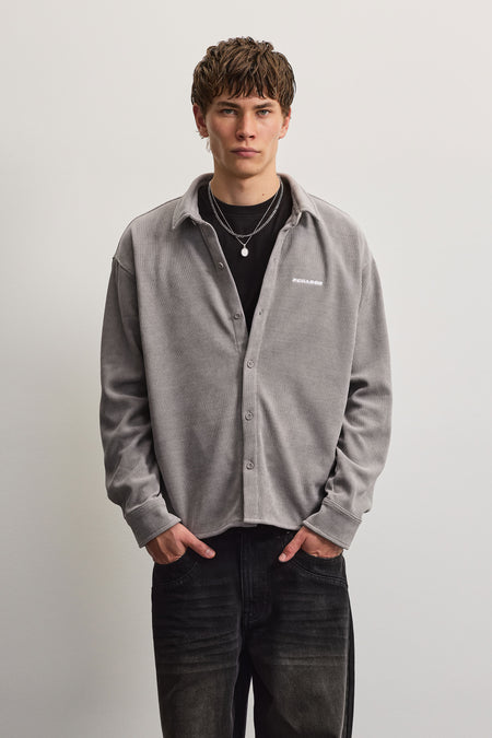 Sarnen Oversized Soft Rib Overshirt Grey