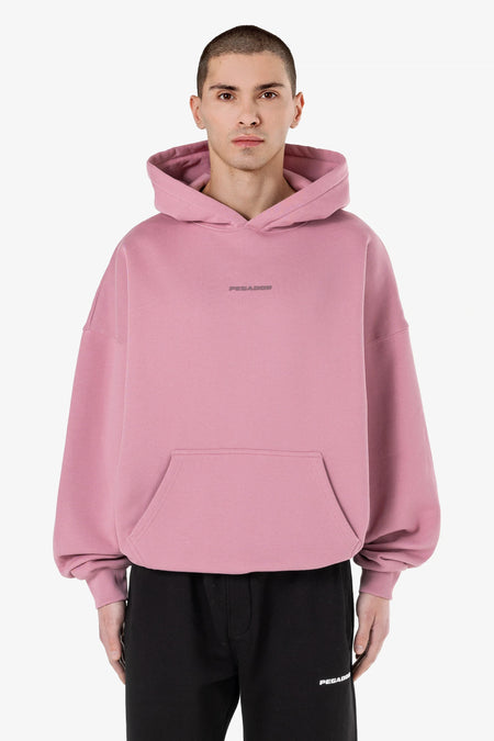Logo Boxy Hoodie Washed Rust Pink Gum