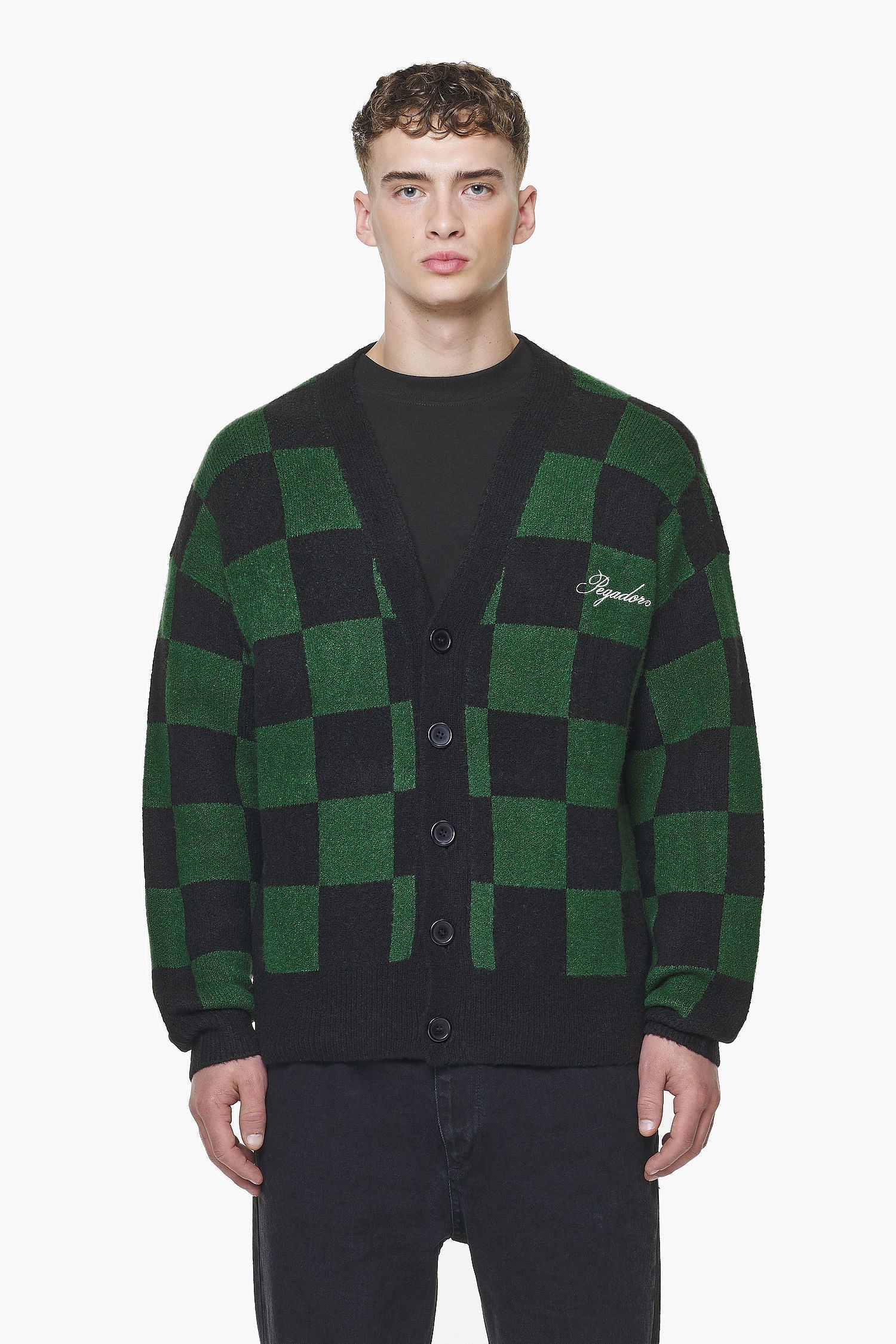 Checkered cardigan hotsell