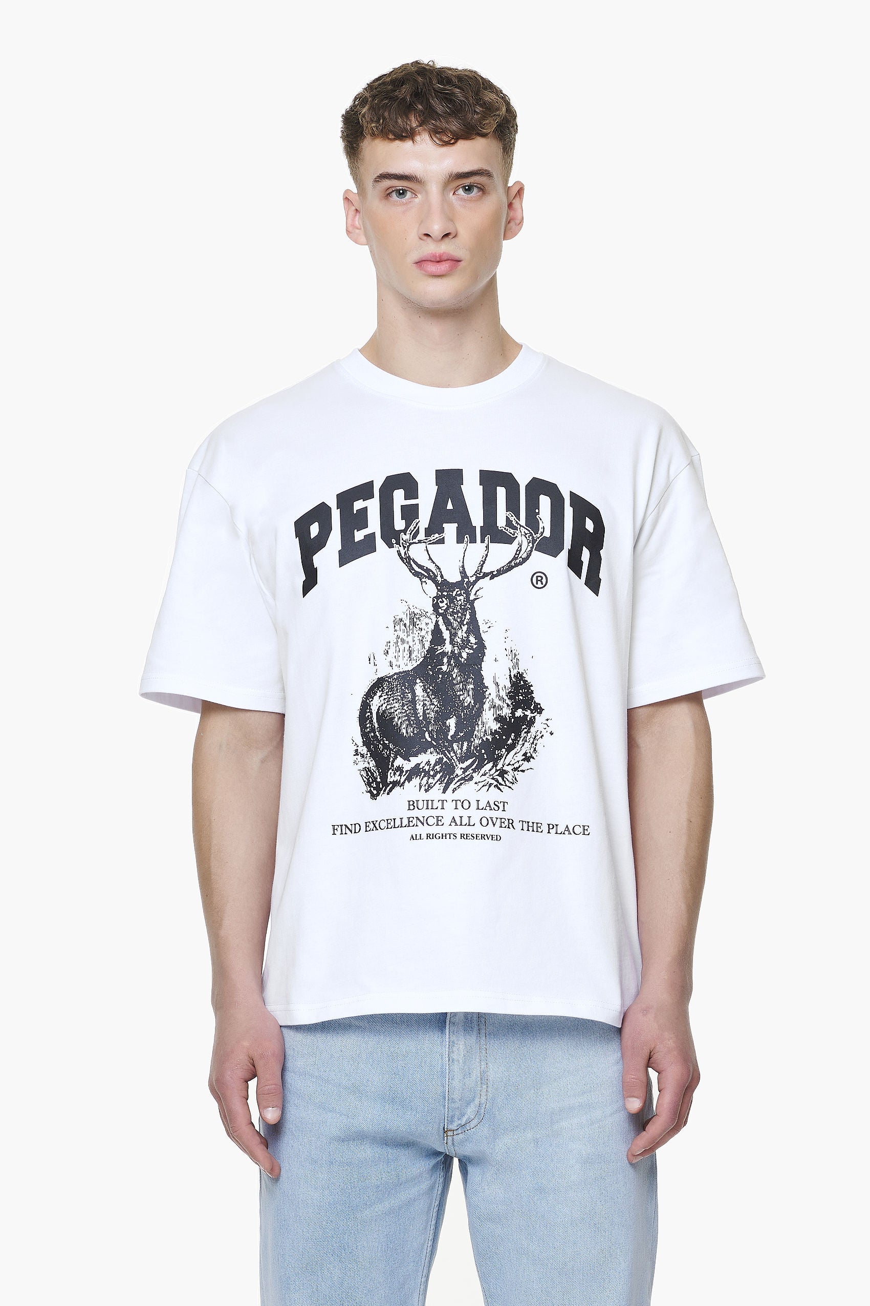 Pegador Lizard Oversized Tee White Hauptansicht aus der Built to Last Kollektion für Herren