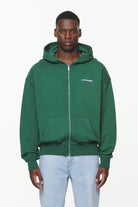 Pegador Colne Logo Oversized Sweat Jacket Vintage Washed British Green Gum Seitenansicht aus der Built to Last Kollektion für Herren