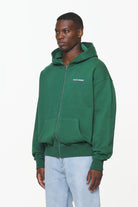 Pegador Colne Logo Oversized Sweat Jacket Vintage Washed British Green Gum Gegenansicht aus der Built to Last Kollektion für Herren