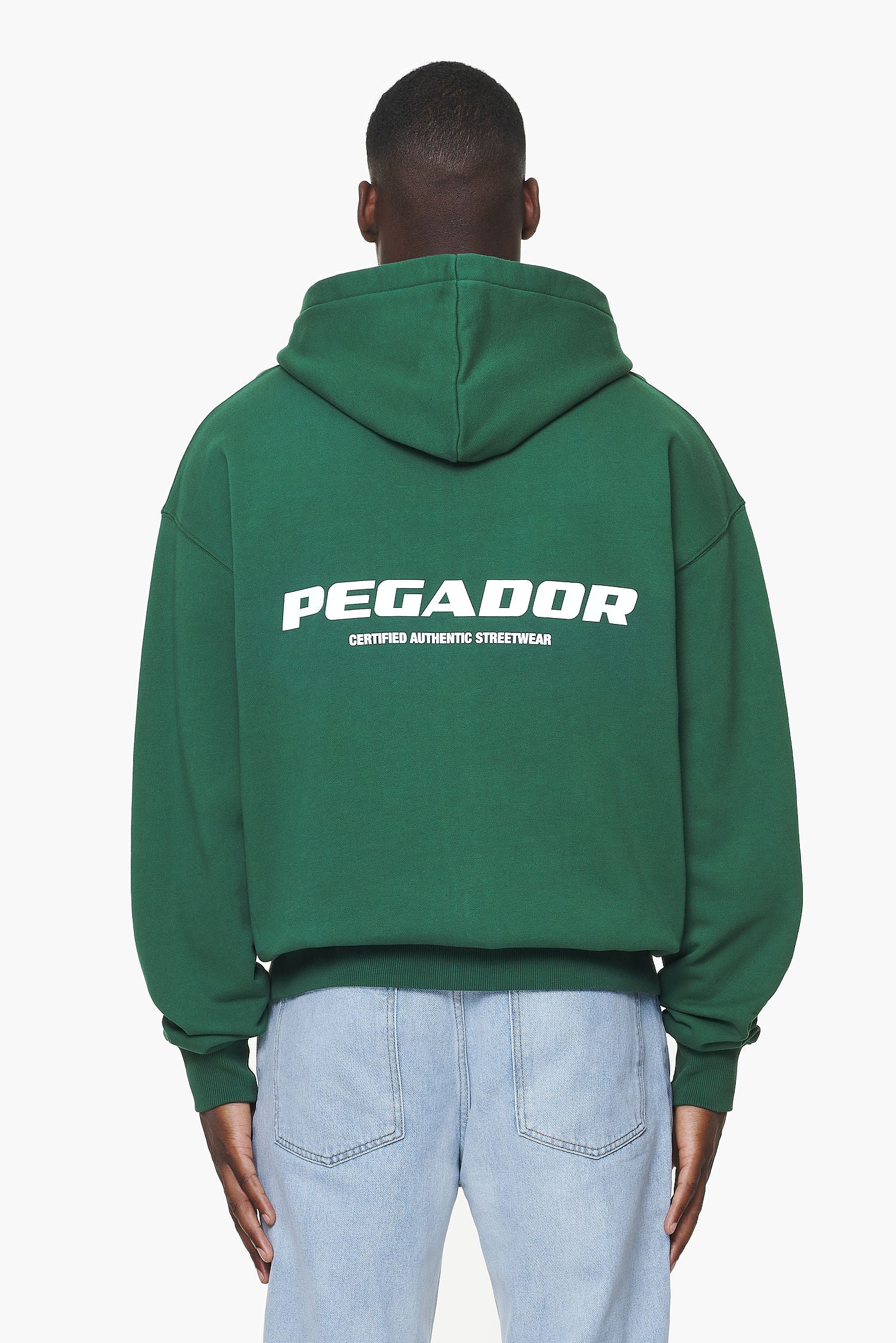 Pegador Colne Logo Oversized Sweat Jacket Vintage Washed British Green Gum Hauptansicht aus der Built to Last Kollektion für Herren