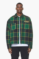 Pegador Eastfield Flannel Shirt Washed British Green Onyx Black Gegenansicht aus der Built to Last Kollektion für Herren