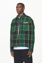 Pegador Eastfield Flannel Shirt Washed British Green Onyx Black Detailshot aus der Built to Last Kollektion für Herren