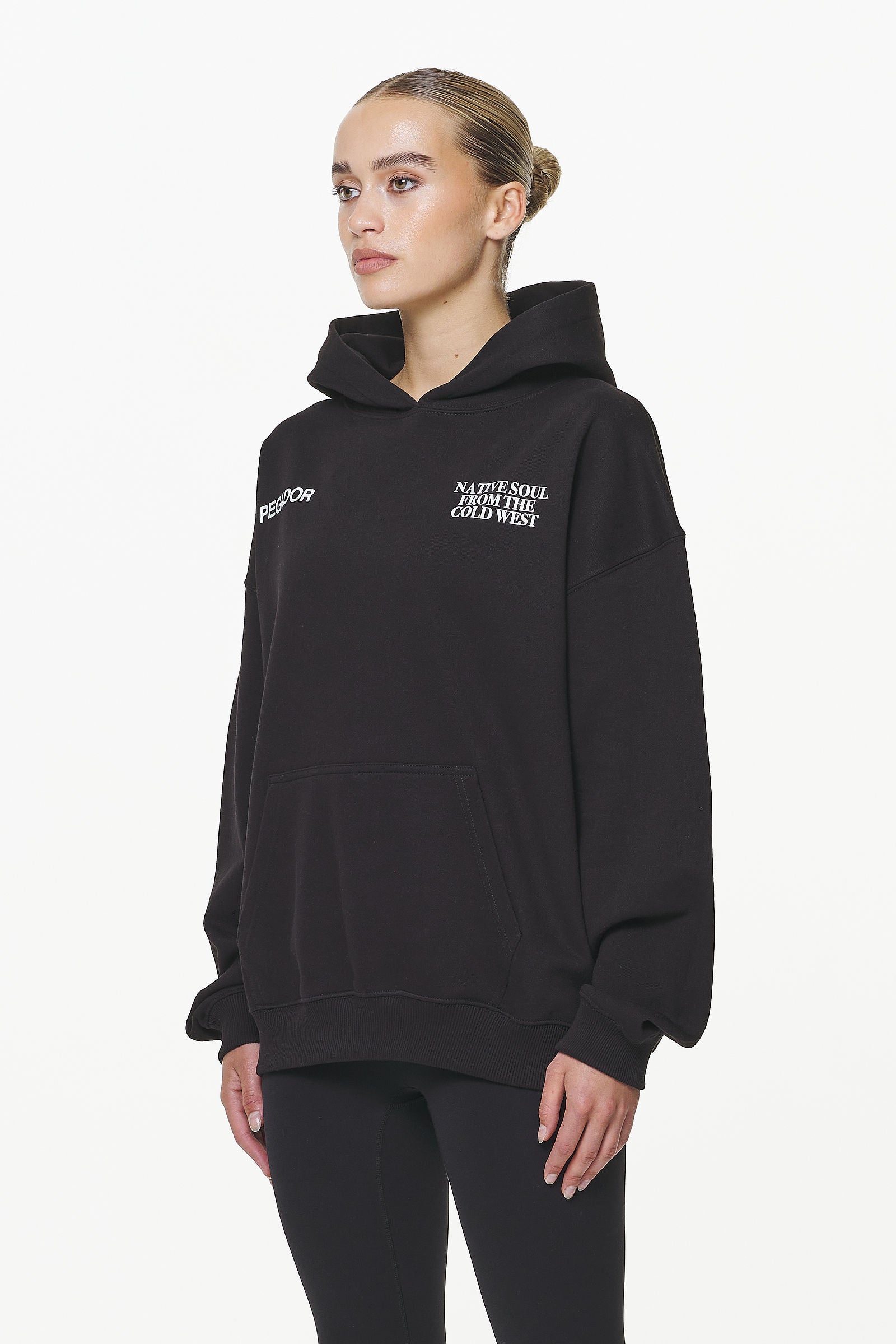 Pegador Cadogan Oversized Hoodie Black Gegenansicht aus der Built to Last Kollektion für DaHerren