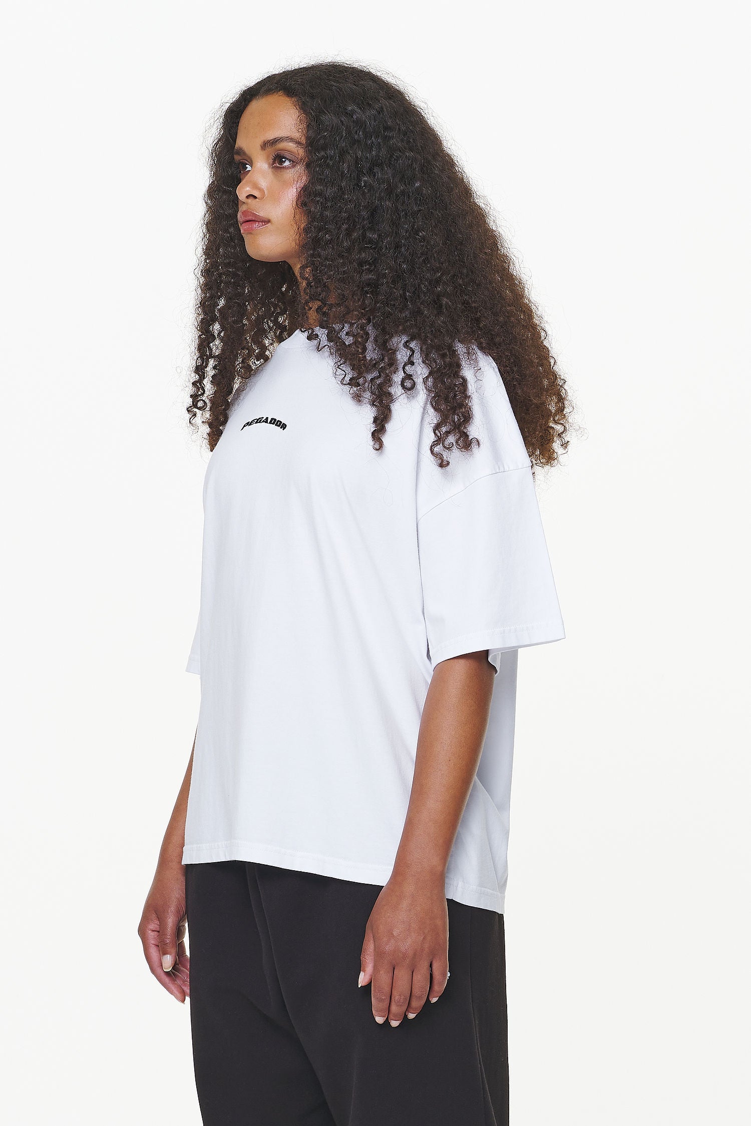 Pegador Thames Heavy Oversized Tee White Seitenansicht aus der Built to Last Kollektion für DaHerren