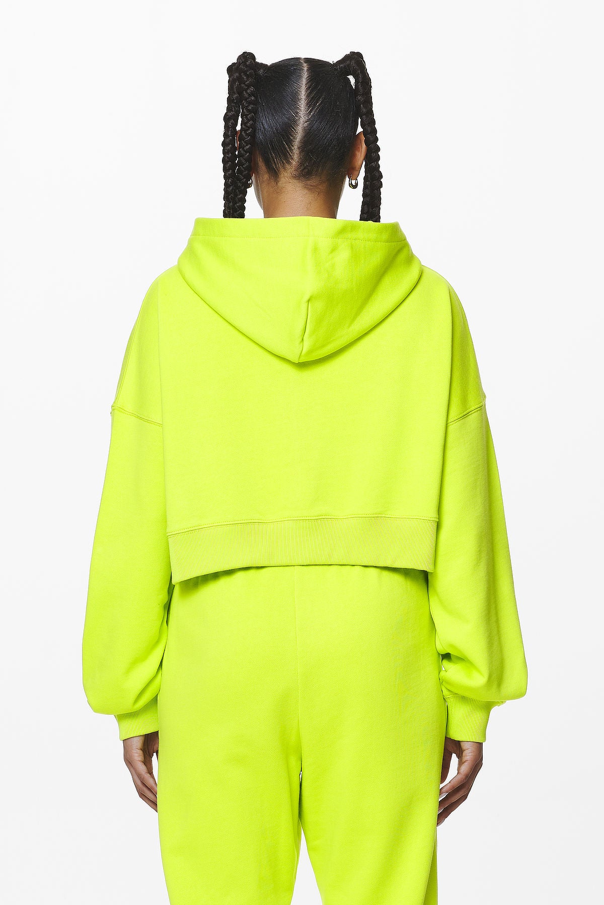 Pegador Marla Cropped Zip Hoodie Washed Lime Yellow Gum Gegenansicht aus der Do not Disturb Kollektion für DaHerren