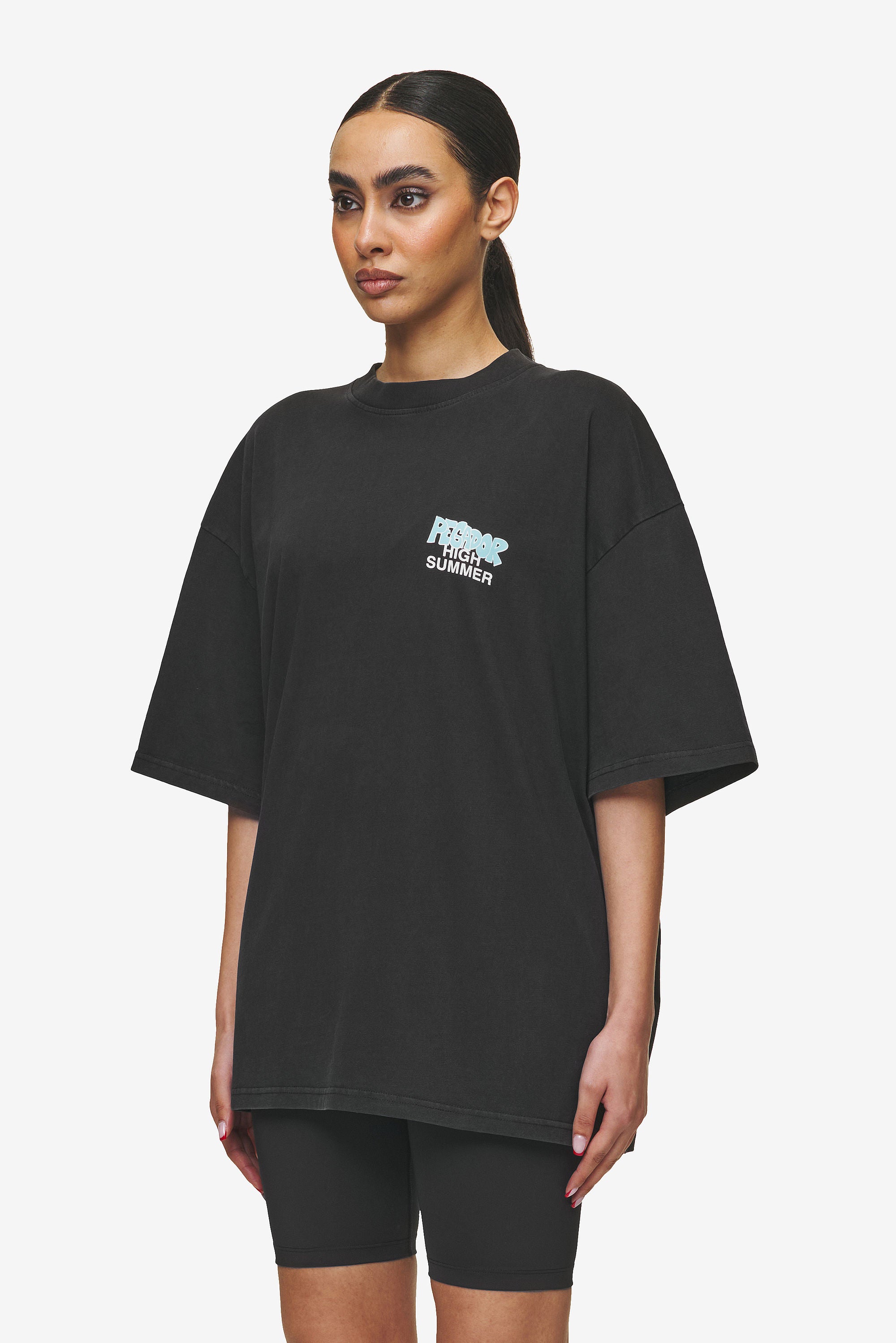 Pegador Farrar Boxy Tee Vintage Black Gegenansicht aus der High summer Kollektion für DaHerren