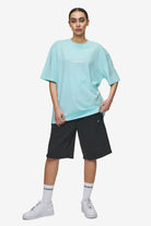 Pegador Colne Logo Oversized Tee Washed Sky Blue White Ganzkörper Bild aus der High summer Kollektion für DaHerren