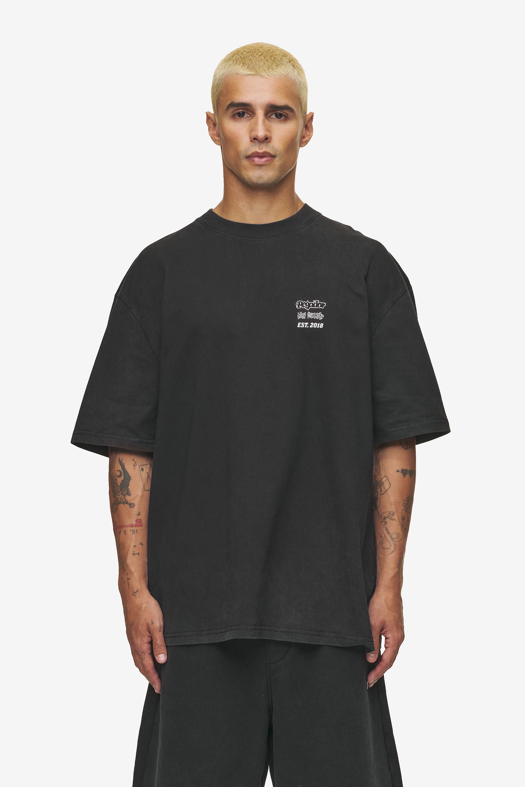 Pegador Denaud Oversized Tee Vintage Black Seitenansicht aus der High summer Kollektion für Herren