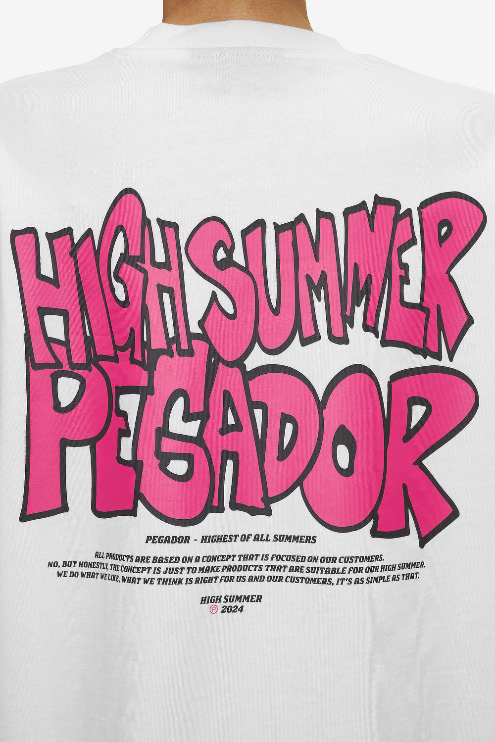 Pegador Farrar Boxy Tee White Detailshot aus der High summer Kollektion für DaHerren