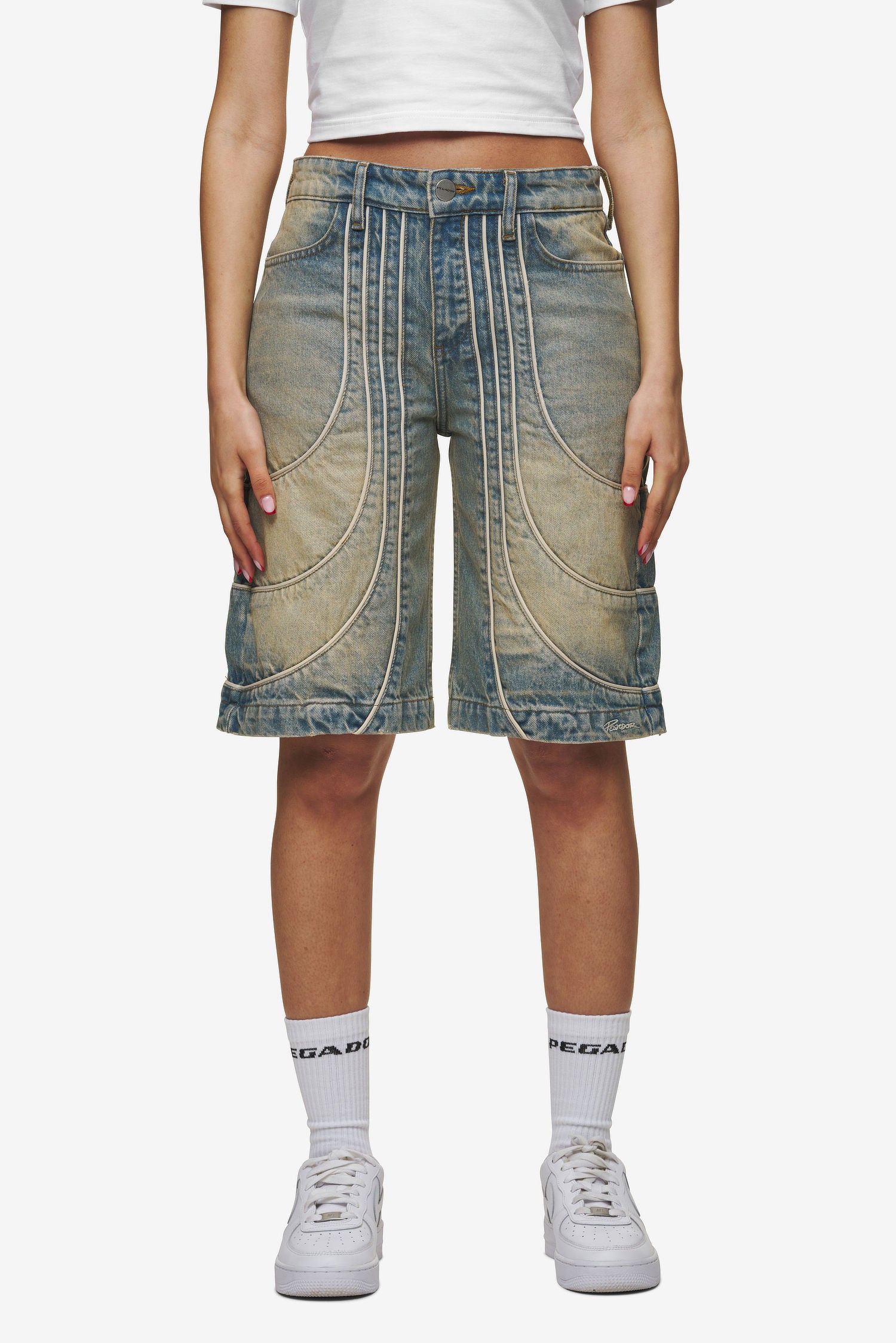 Pegador Treasure Jorts Vintage Blue Seitenansicht aus der High summer Kollektion für DaHerren