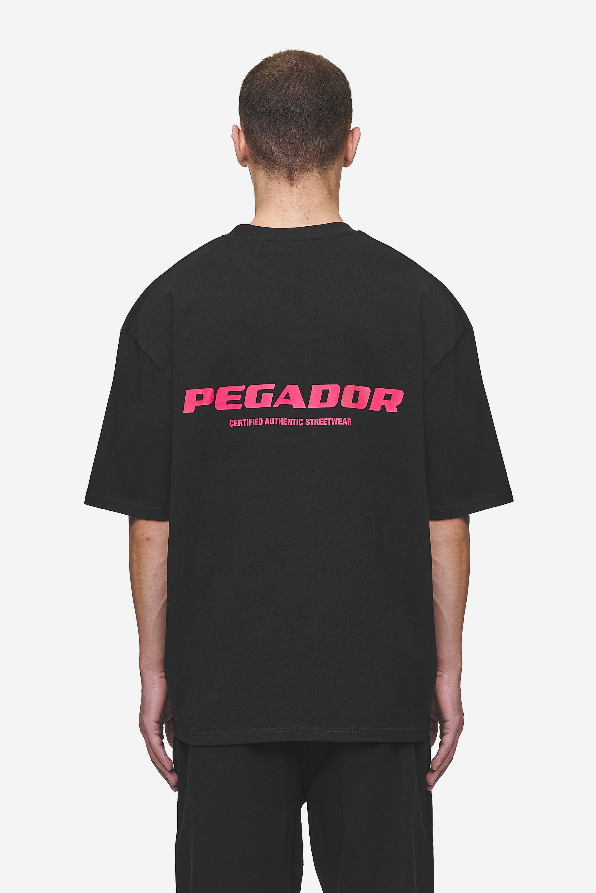 Colne Logo Oversized Tee Washed Black Virtual Pink – PEGADOR®