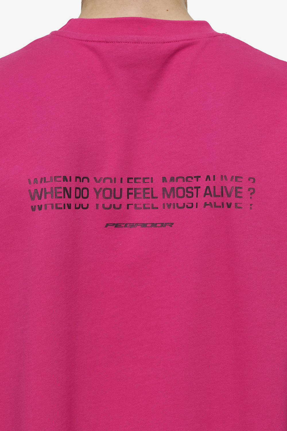 Pegador Edens Oversized Tee Washed Virtual Pink Detailshot aus der Most Alive Kollektion für Herren