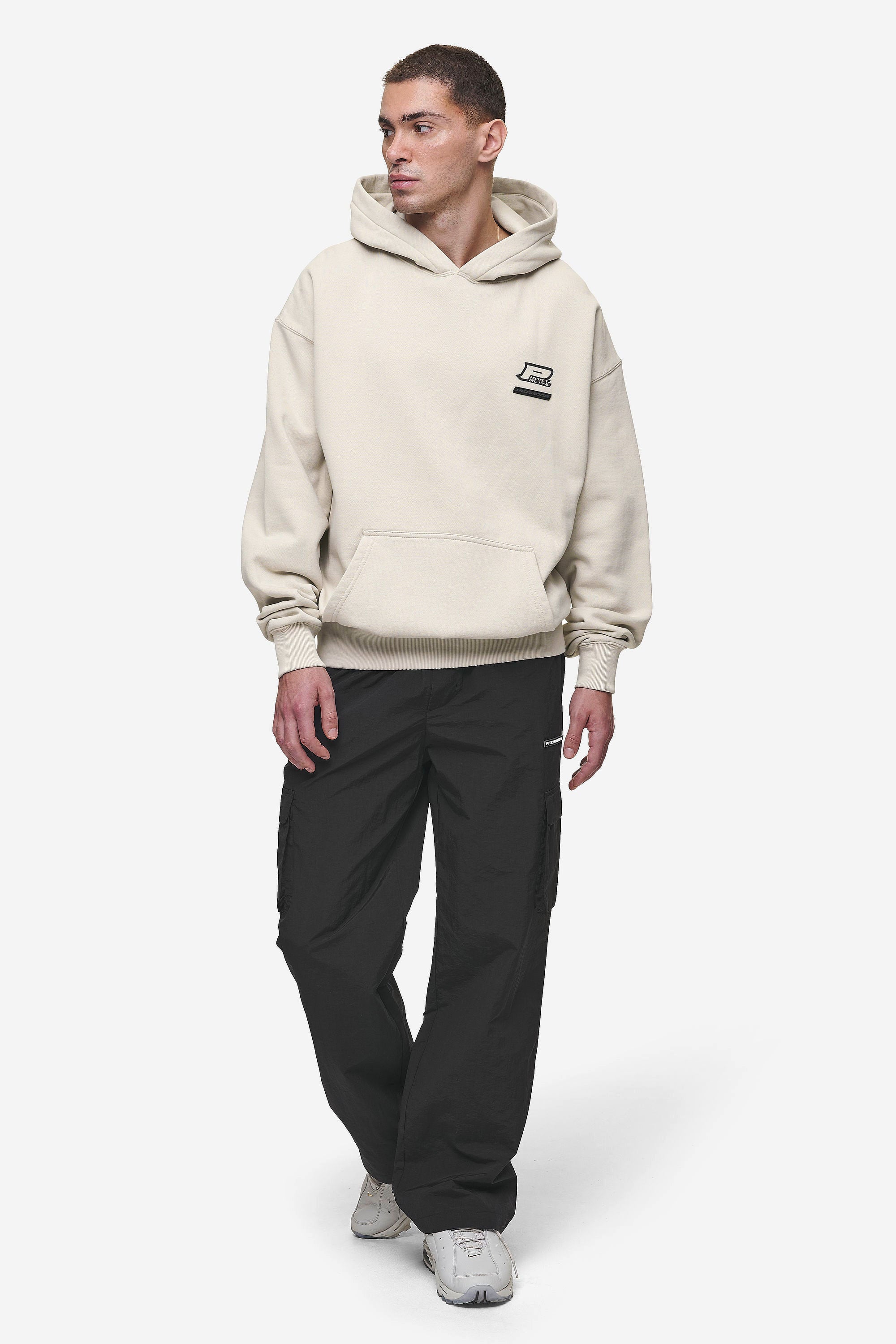 Pegador Hawkins Oversized Hoodie Washed Light Beige Ganzkörper Bild aus der Most Alive Kollektion für Herren