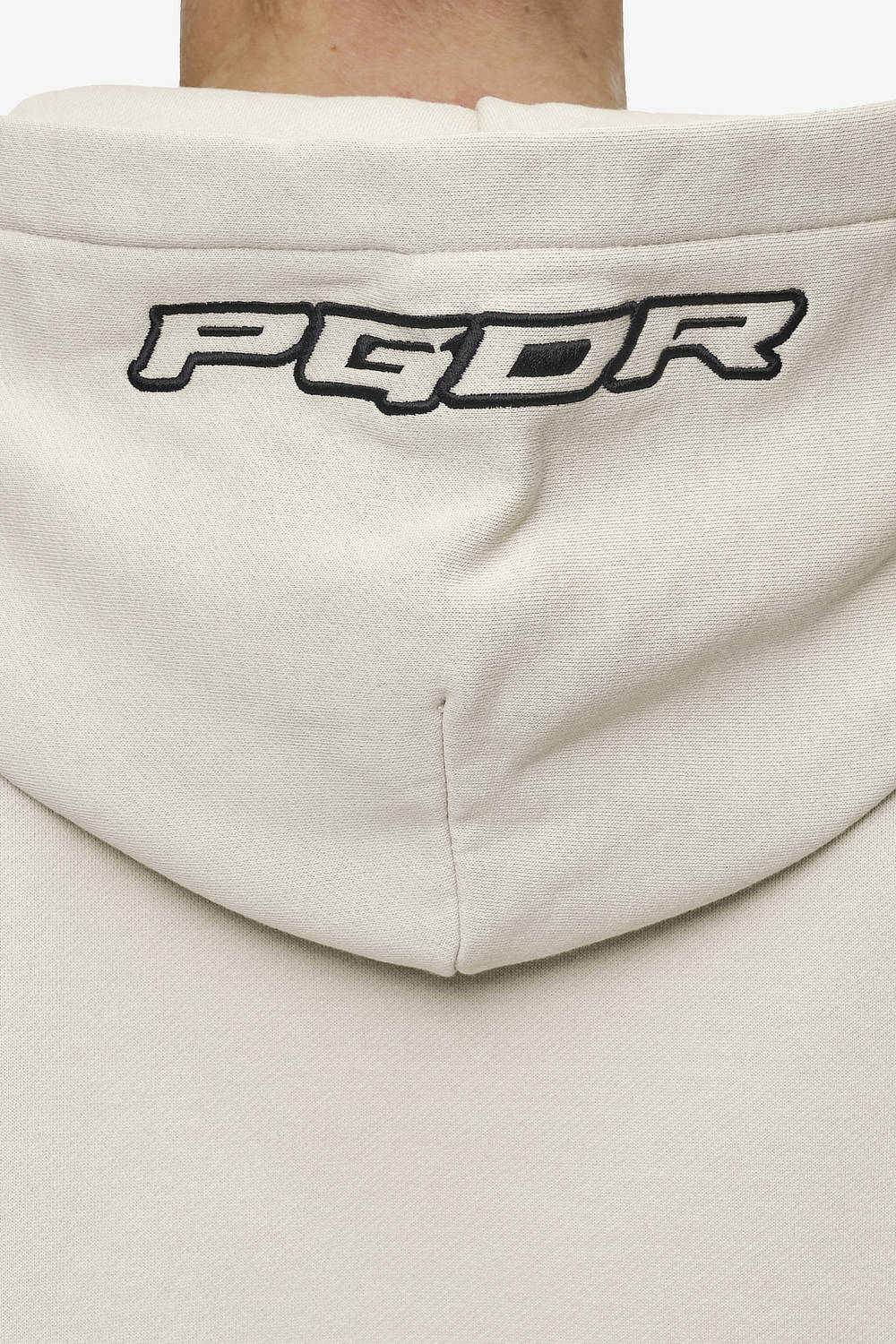 Pegador Duan Boxy Hoodie Washed Light Beige Detailshot aus der Most Alive Kollektion für Herren