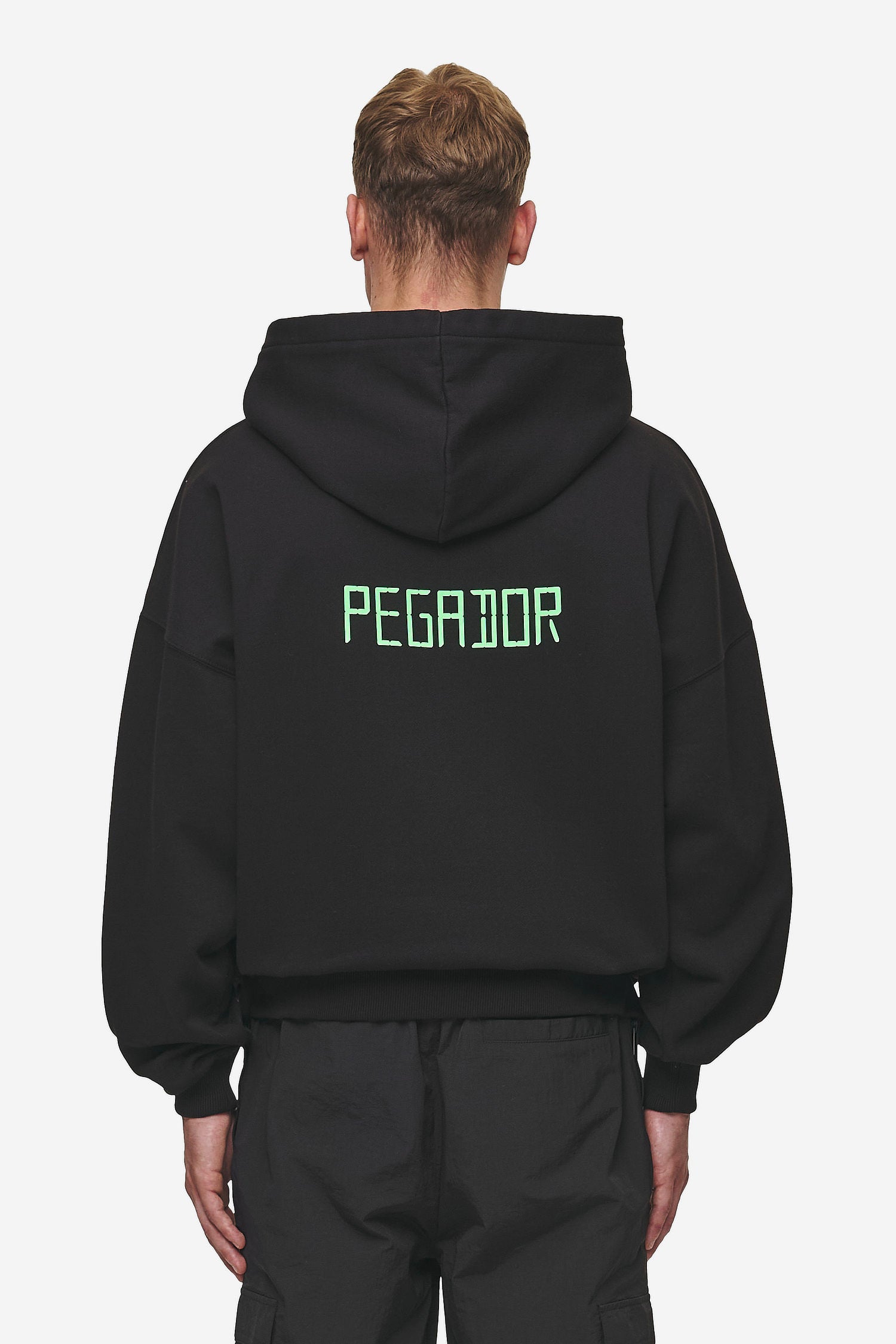 Pegador Bleek Boxy Hoodie Washed Black Gegenansicht aus der Most Alive Kollektion für Herren