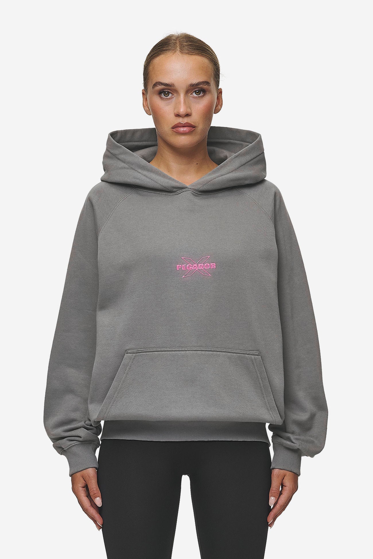 Pegador Belly Oversized Hoodie Washed Deep Grey Seitenansicht aus der Most Alive Kollektion für DaHerren