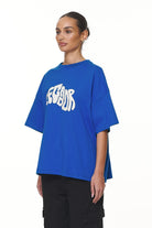 Pegador Paluma Heavy Oversized Tee Washed True Blue Detailshot aus der Never Too Late Kollektion für DaHerren