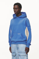 Pegador Farro Boxy Hoodie  Washed Retro Blue Seitenansicht aus der Never Too Late Kollektion für Herren