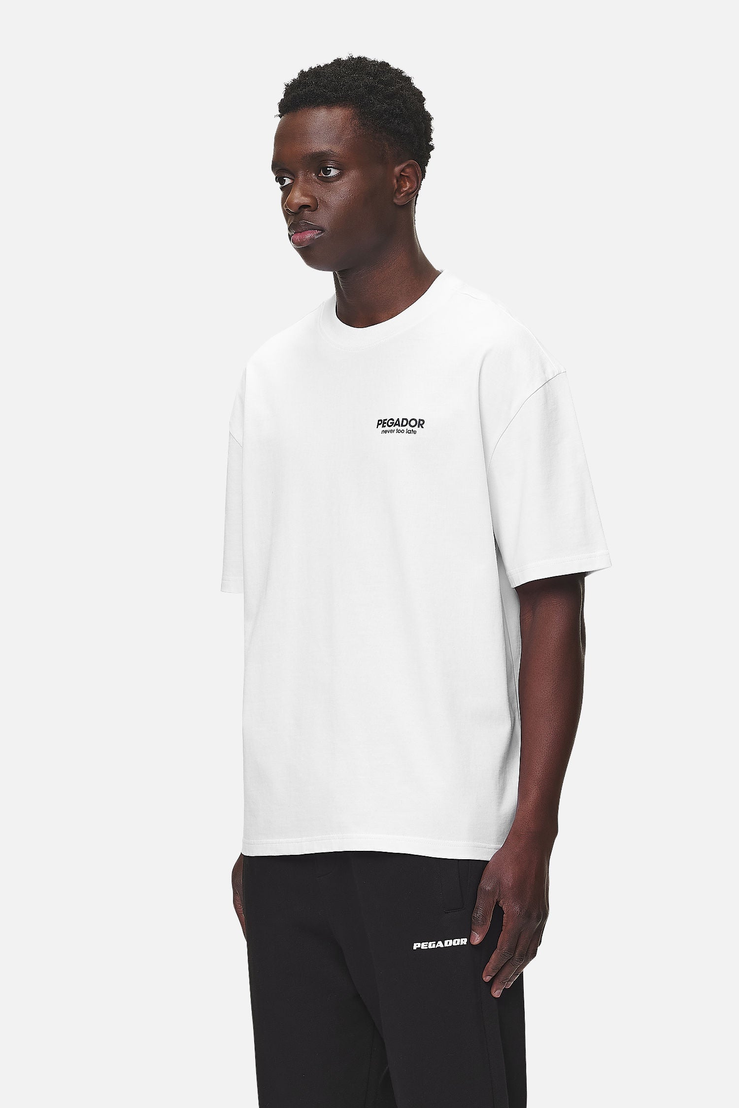 Pegador Alchar Oversized Tee White Gegenansicht aus der Never Too Late Kollektion für Herren