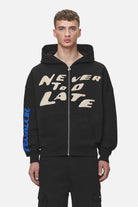 Pegador Corey Terry Boxy Sweat Jacket Washed Black Hauptansicht aus der Never Too Late Kollektion für Herren