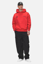 Pegador Gordan Oversized Hoodie Washed Red Detailshot aus der Never Too Late Kollektion für Herren