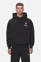 Pegador Baldock Oversized Hoodie Washed Black Seitenansicht aus der Never Too Late Kollektion für Herren