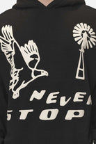 Pegador Clayson Boxy Hoodie Washed Black Detailshot aus der Never Too Late Kollektion für Herren